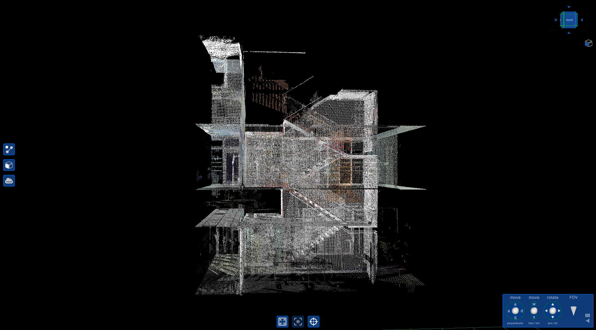 High School point cloud - cross section staircase iso view
